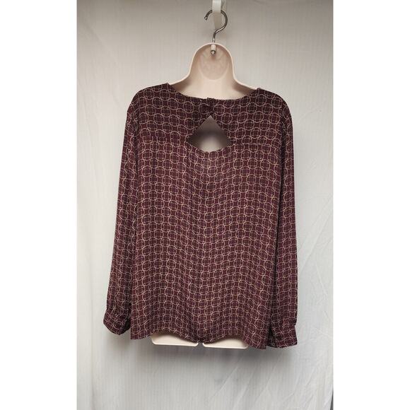 Loft Outlet Medallion Ballet Neckline Long Sleeve Relaxed Fit Blouse Size XL - Picture 8 of 10